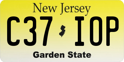 NJ license plate C37IOP
