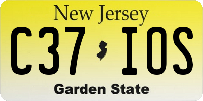 NJ license plate C37IOS