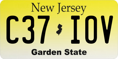NJ license plate C37IOV