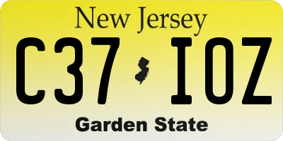 NJ license plate C37IOZ