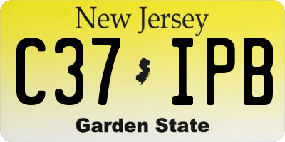 NJ license plate C37IPB