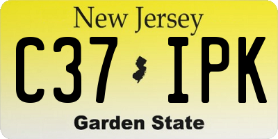 NJ license plate C37IPK