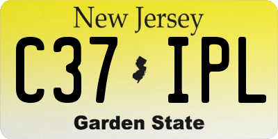 NJ license plate C37IPL