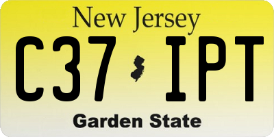 NJ license plate C37IPT