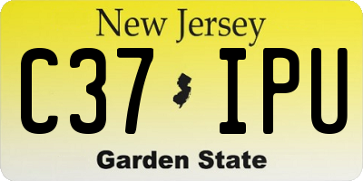 NJ license plate C37IPU
