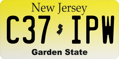 NJ license plate C37IPW