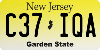 NJ license plate C37IQA