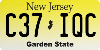 NJ license plate C37IQC