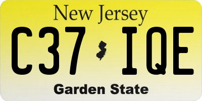NJ license plate C37IQE