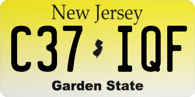 NJ license plate C37IQF