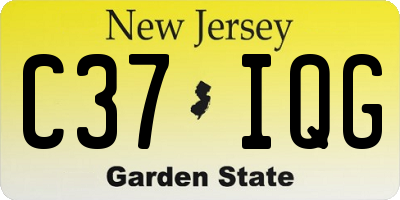 NJ license plate C37IQG