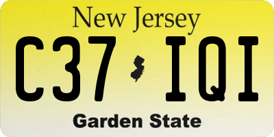 NJ license plate C37IQI