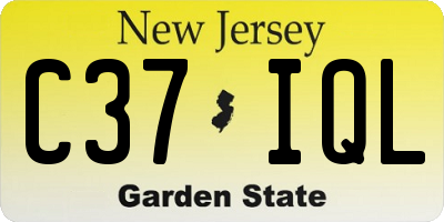 NJ license plate C37IQL