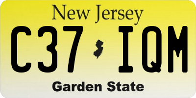 NJ license plate C37IQM