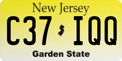 NJ license plate C37IQQ