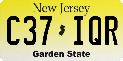 NJ license plate C37IQR