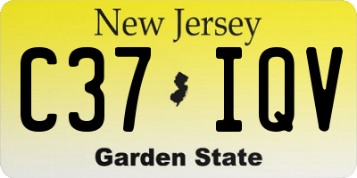 NJ license plate C37IQV
