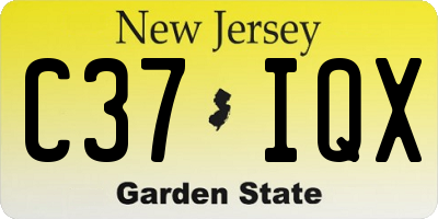 NJ license plate C37IQX