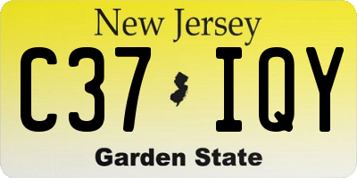 NJ license plate C37IQY