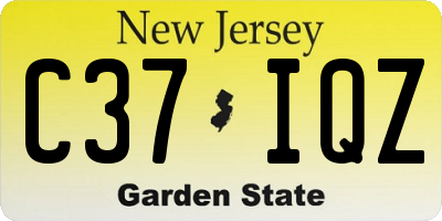 NJ license plate C37IQZ