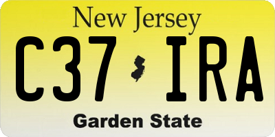 NJ license plate C37IRA