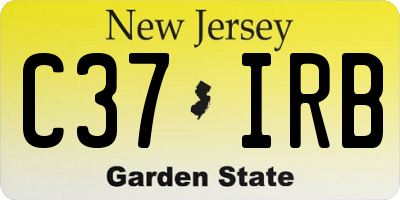 NJ license plate C37IRB