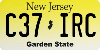 NJ license plate C37IRC