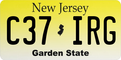 NJ license plate C37IRG