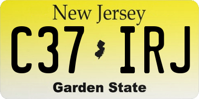 NJ license plate C37IRJ