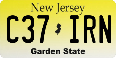 NJ license plate C37IRN