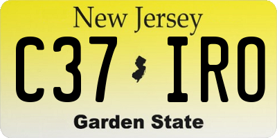 NJ license plate C37IRO