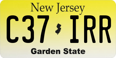 NJ license plate C37IRR