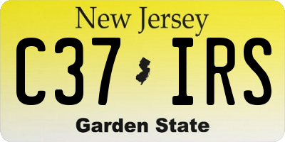 NJ license plate C37IRS
