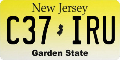 NJ license plate C37IRU