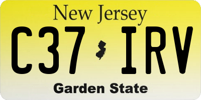 NJ license plate C37IRV