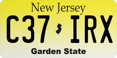 NJ license plate C37IRX