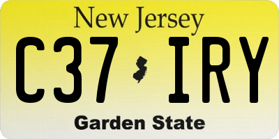 NJ license plate C37IRY