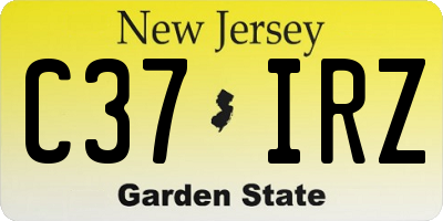 NJ license plate C37IRZ
