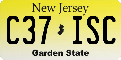 NJ license plate C37ISC