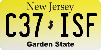 NJ license plate C37ISF
