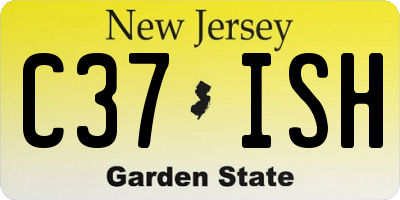 NJ license plate C37ISH