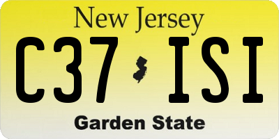 NJ license plate C37ISI