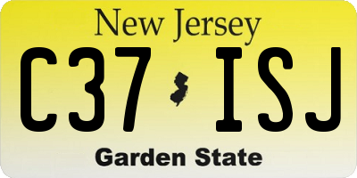 NJ license plate C37ISJ