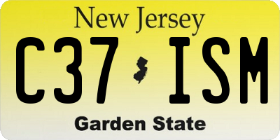 NJ license plate C37ISM