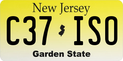NJ license plate C37ISO