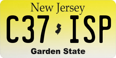NJ license plate C37ISP