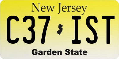 NJ license plate C37IST