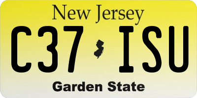 NJ license plate C37ISU