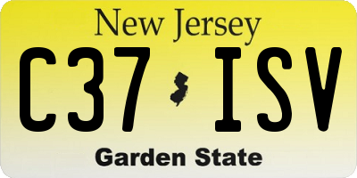 NJ license plate C37ISV