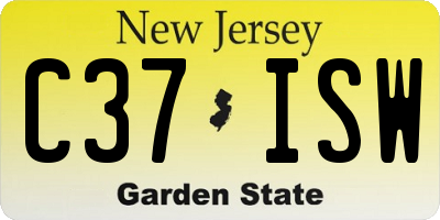 NJ license plate C37ISW